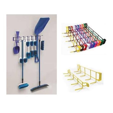 Rack Em Racks RackEm Racks 4051 36 in. 16-Hook Utility Rack - Yellow 4051